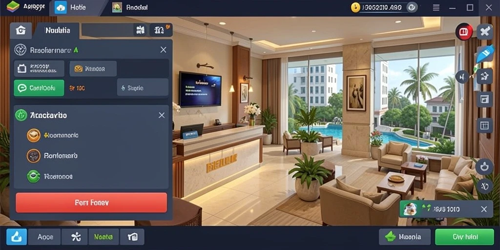 Tampilan utama dengan karakter dan level yang menarik.