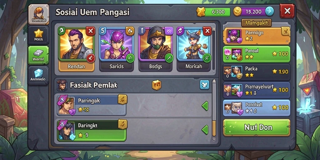 Tampilan awal permainan yang menarik dan user-friendly.