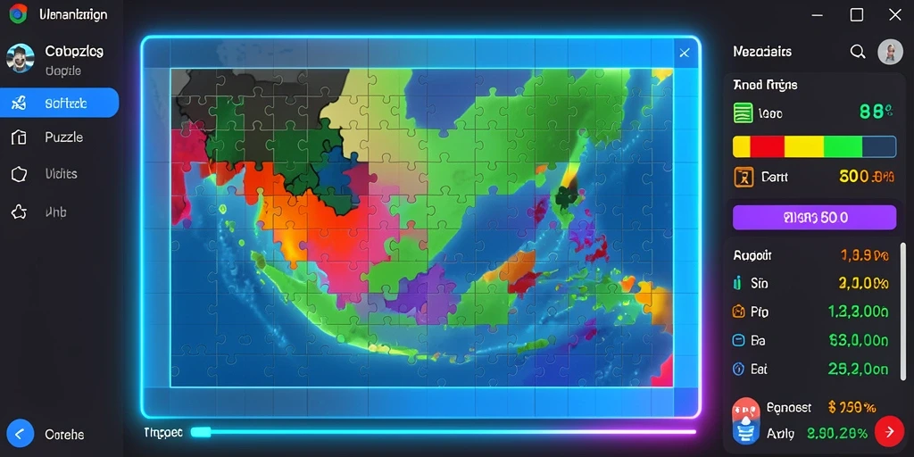Gambar karakter dalam IND89 yang penuh warna.