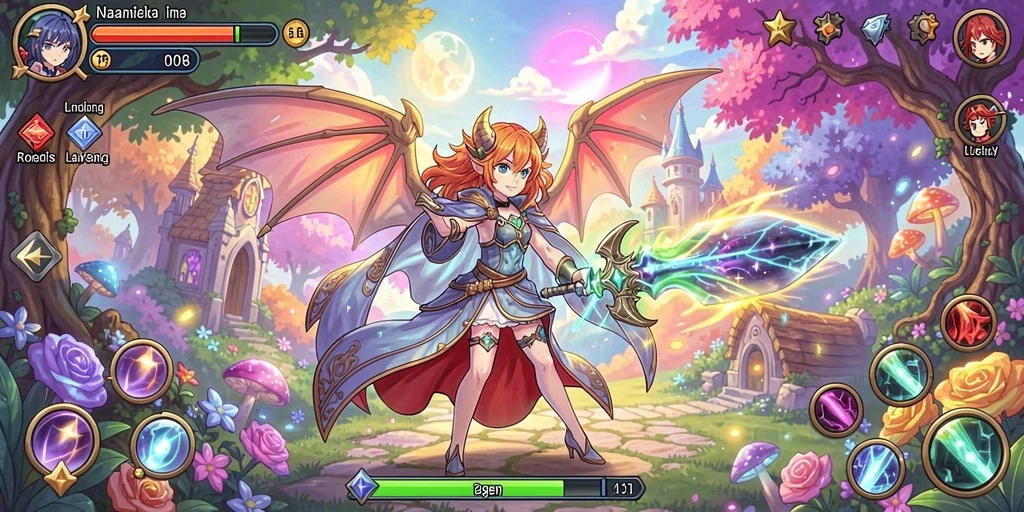 Screenshot pertama memperlihatkan tampilan level penuh warna.